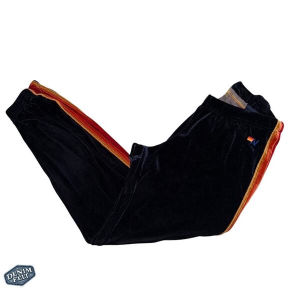 Aviator Nation Women’s Velvet Rainbow Five Stripe Sweatpants – Navy - Picture 2 of 10